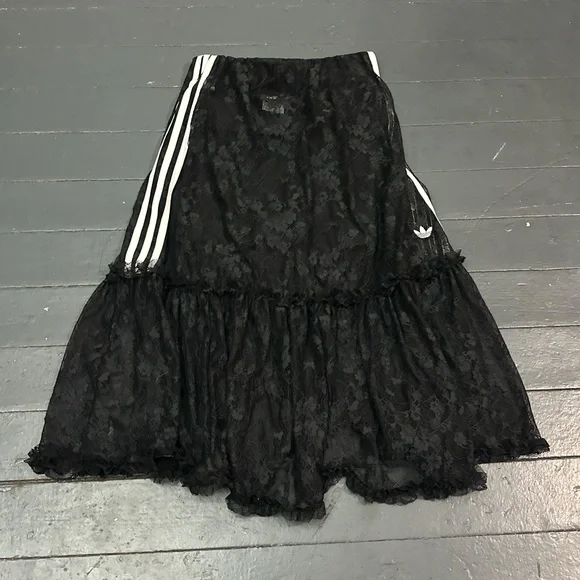 Adidas Originals Lace Black Maxi Skirt - Picture 3 of 8